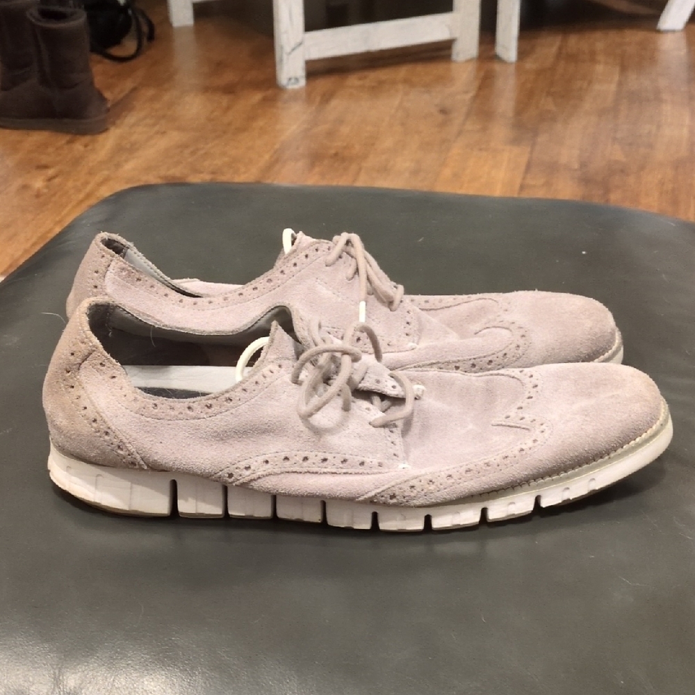 Cole Haan Men's Suede Oxfords - Soft Beige